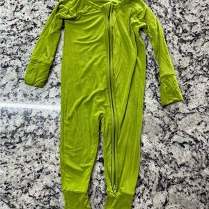 Little Sleepies green zippie. Size 3-6 months